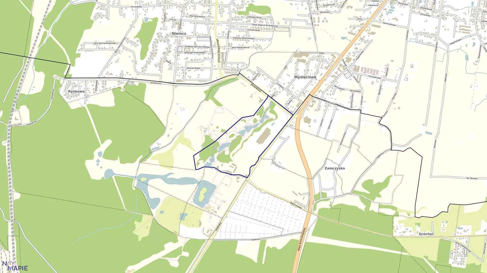 Mapa obrębu 0362 w mieście Bydgoszcz