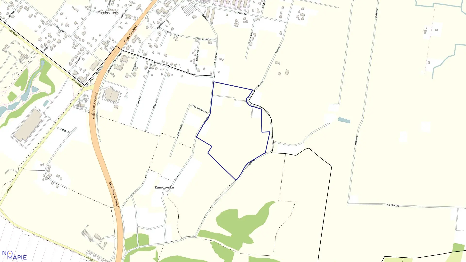 Mapa obrębu 0371 w mieście Bydgoszcz