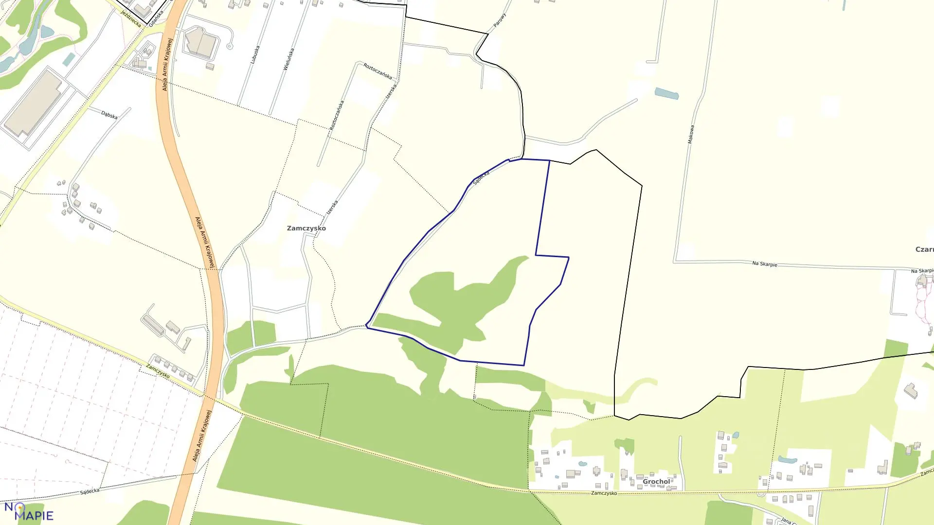 Mapa obrębu 0374 w mieście Bydgoszcz