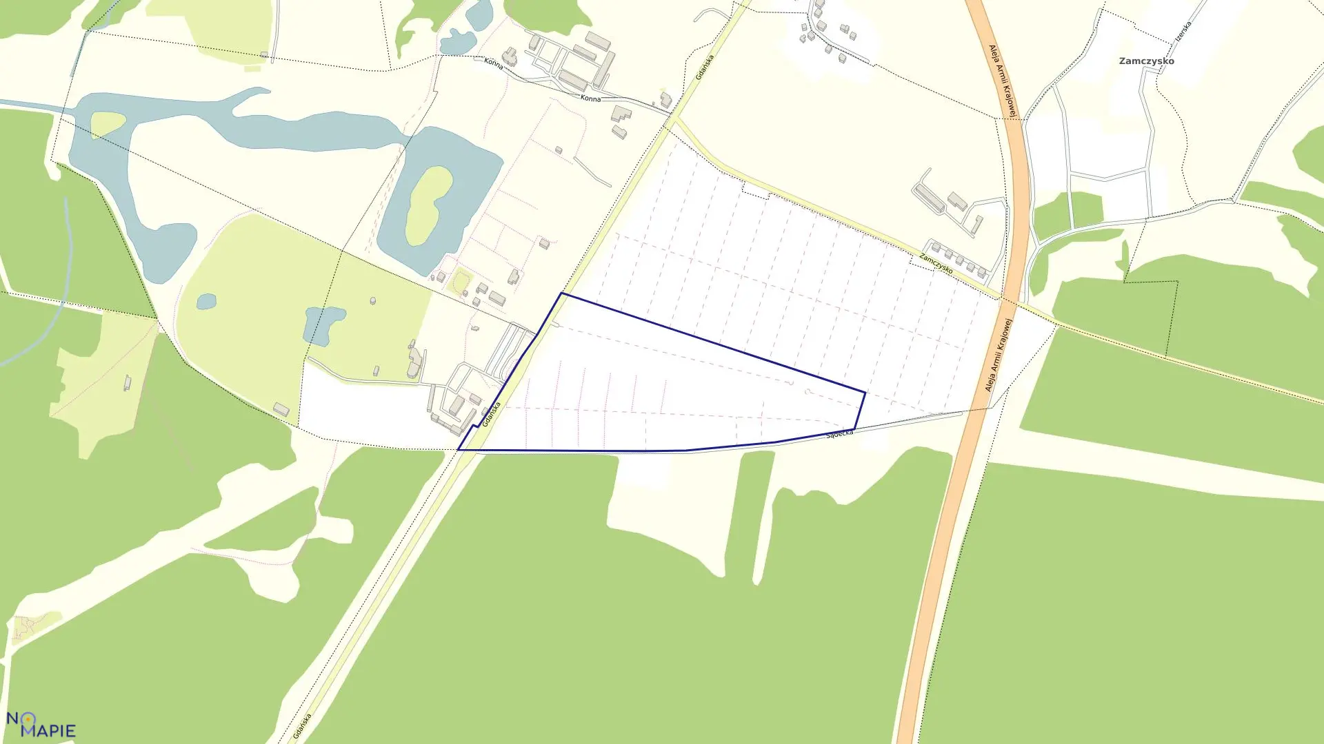 Mapa obrębu 0380 w mieście Bydgoszcz