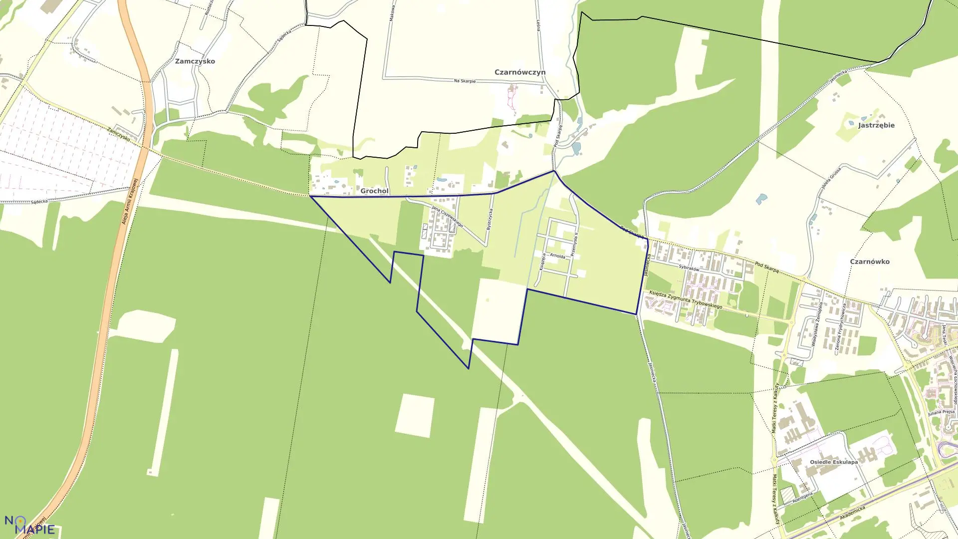 Mapa obrębu 0384 w mieście Bydgoszcz