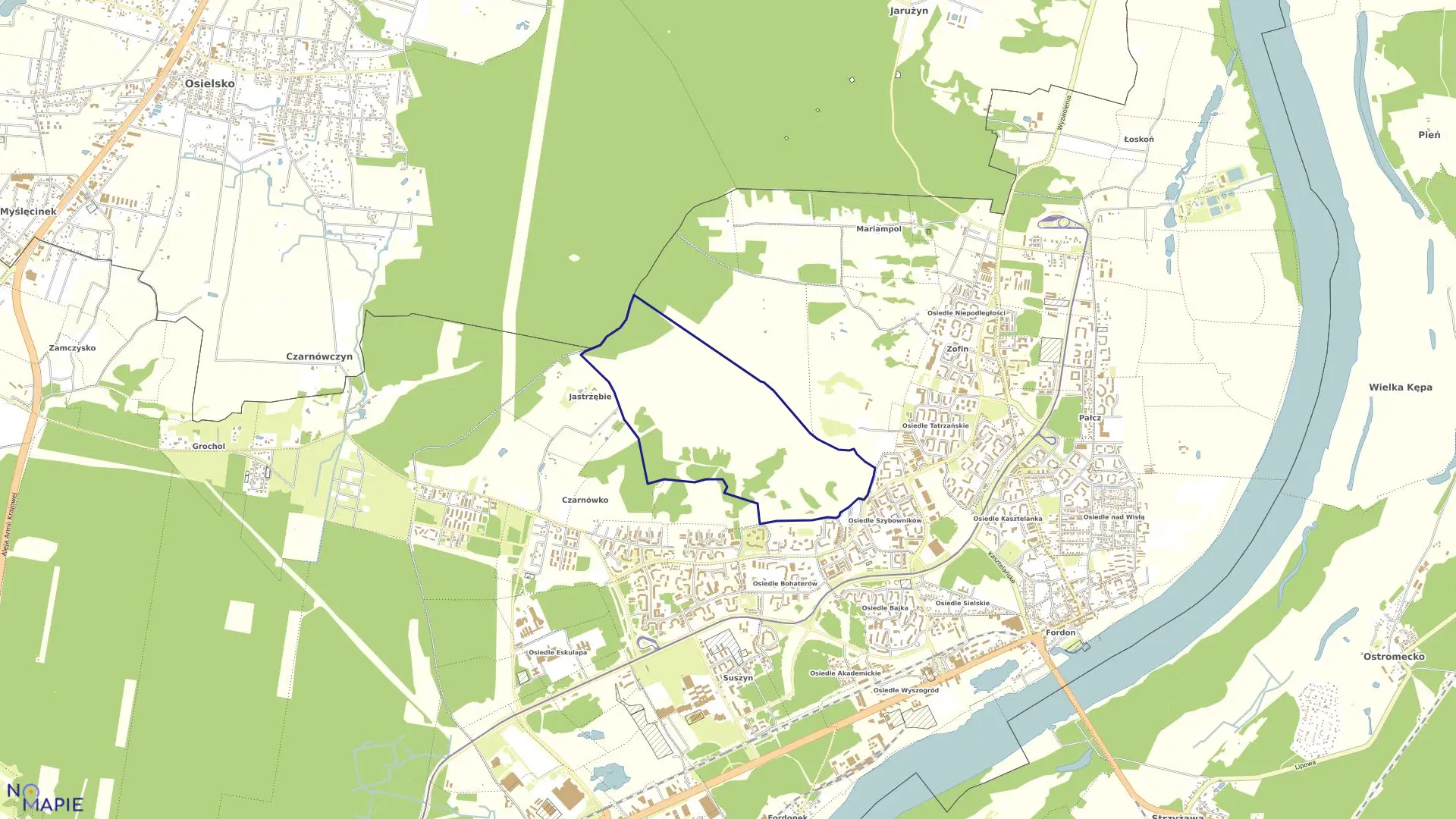 Mapa obrębu 0396 w mieście Bydgoszcz