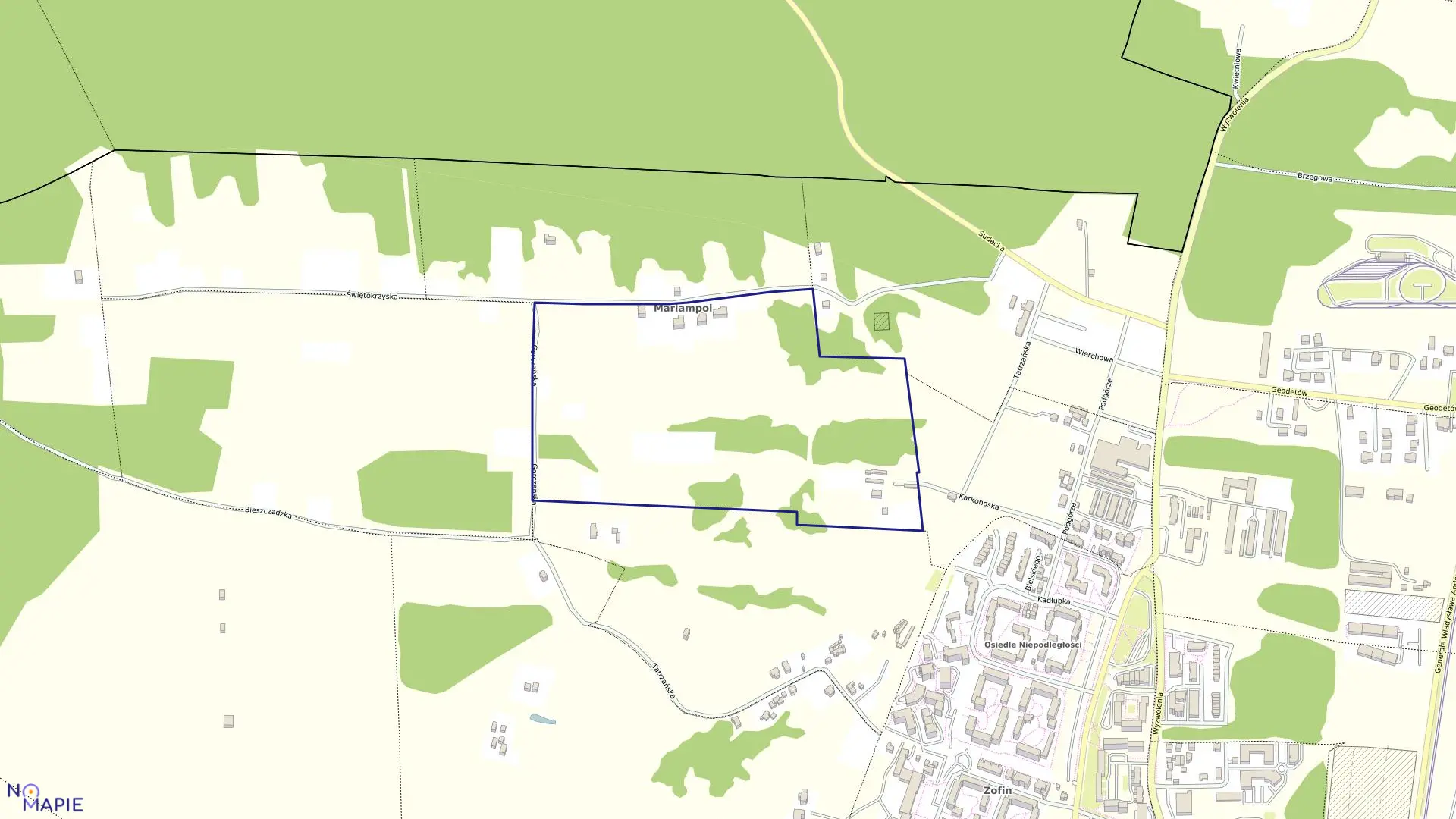 Mapa obrębu 0403 w mieście Bydgoszcz