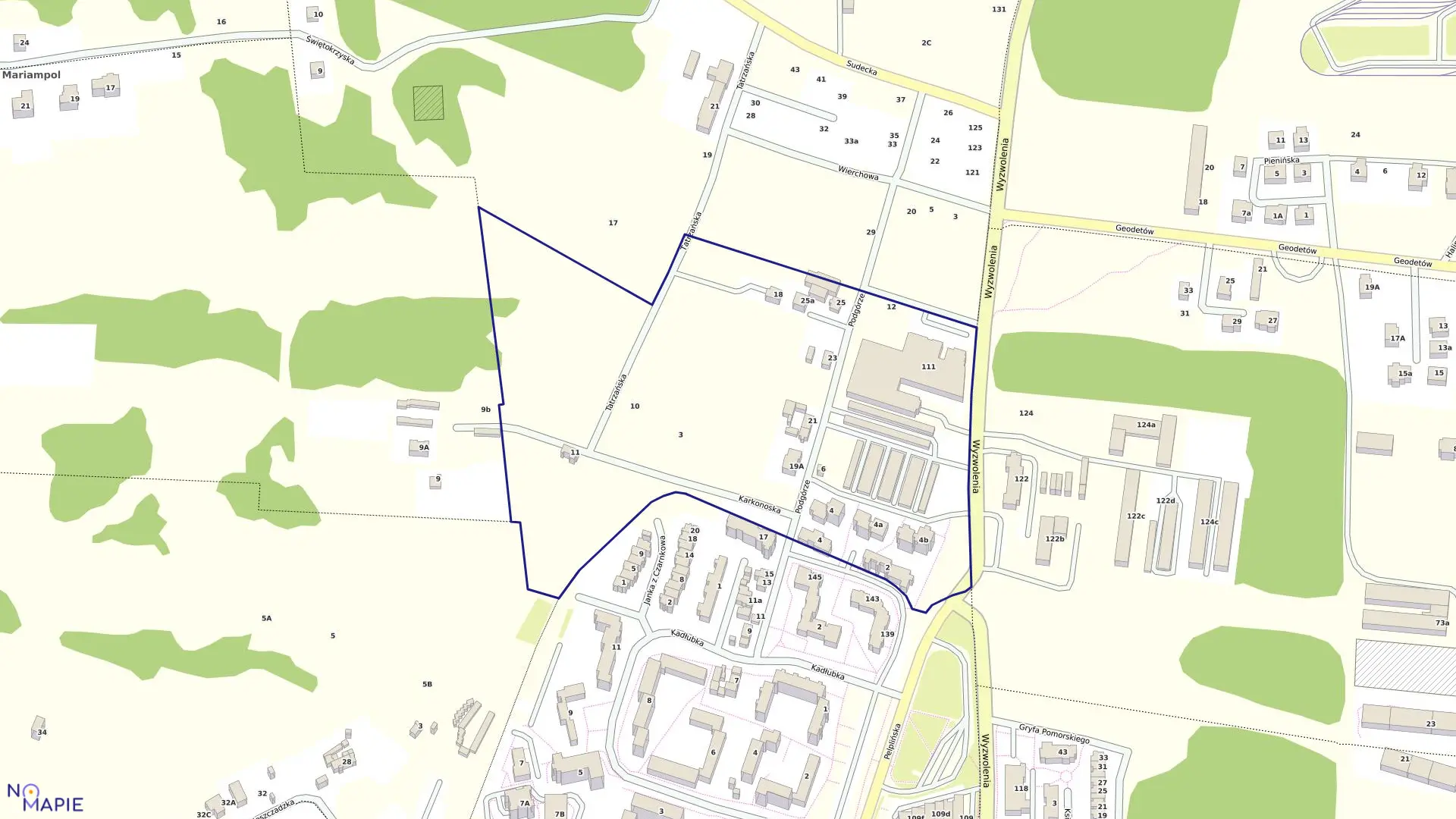 Mapa obrębu 0404 w mieście Bydgoszcz