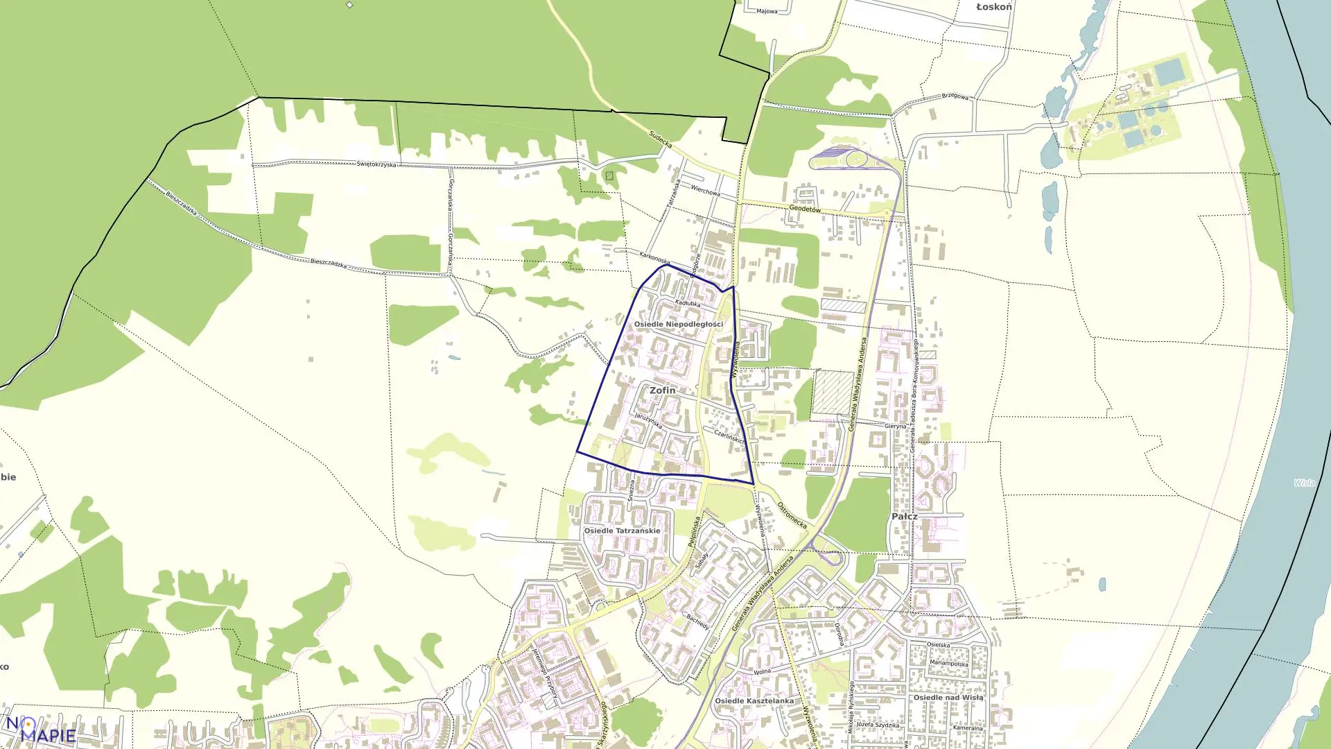 Mapa obrębu 0406 w mieście Bydgoszcz