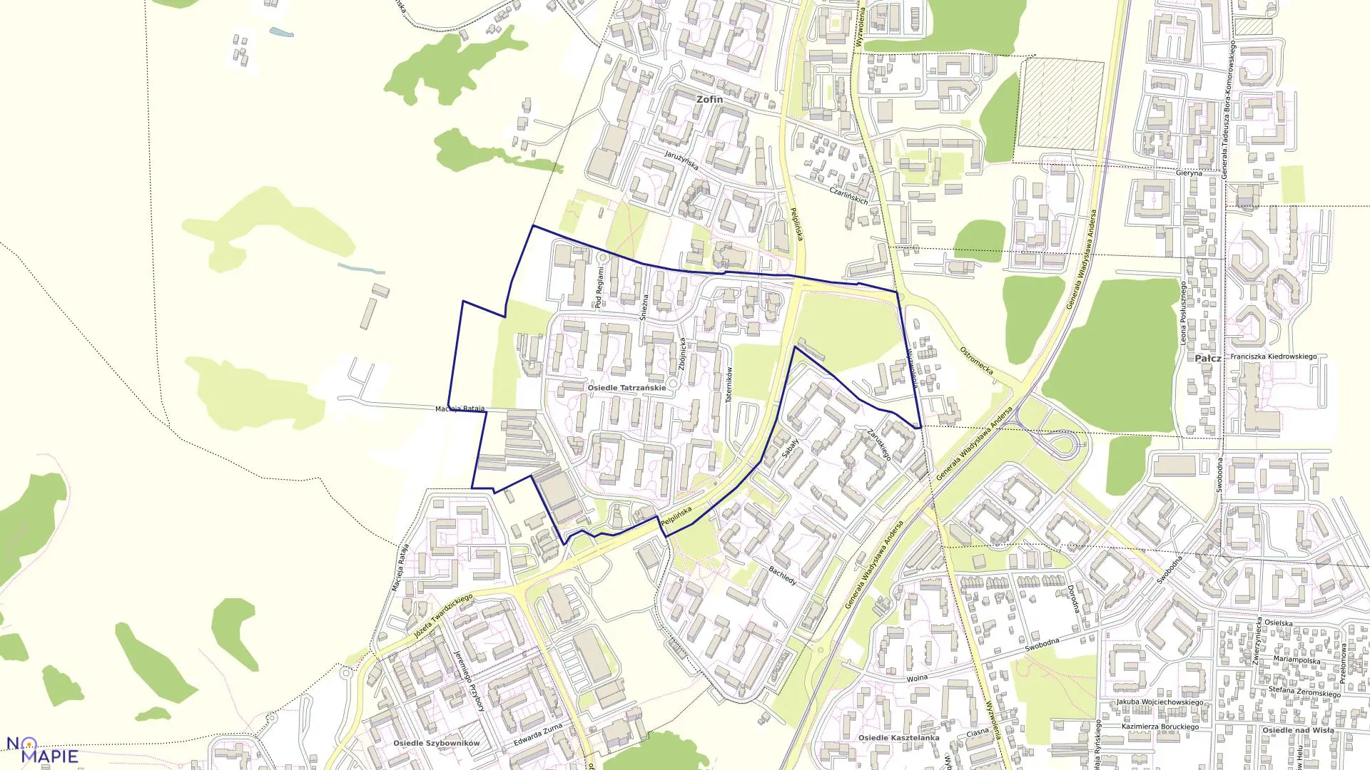 Mapa obrębu 0408 w mieście Bydgoszcz