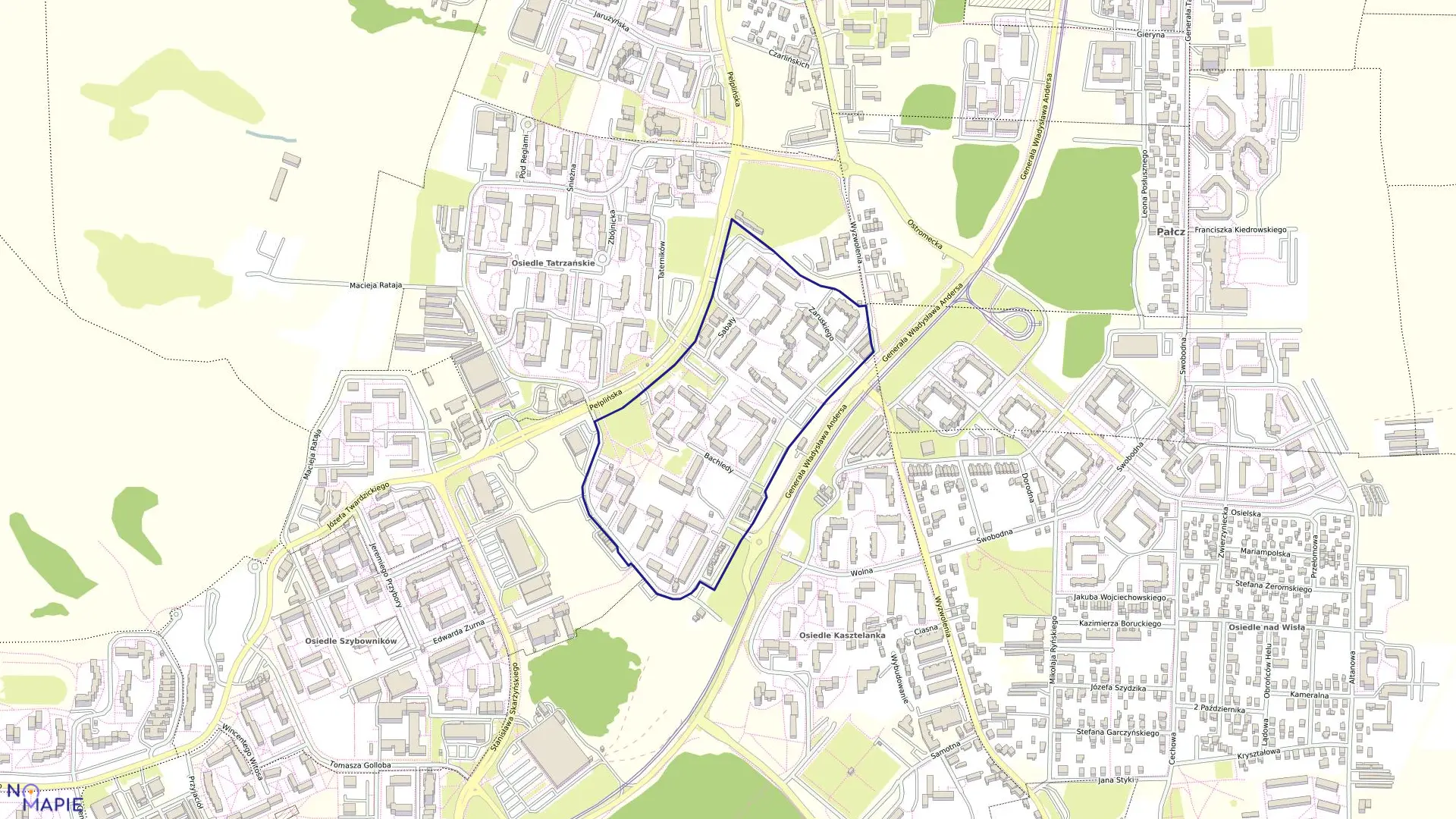 Mapa obrębu 0409 w mieście Bydgoszcz