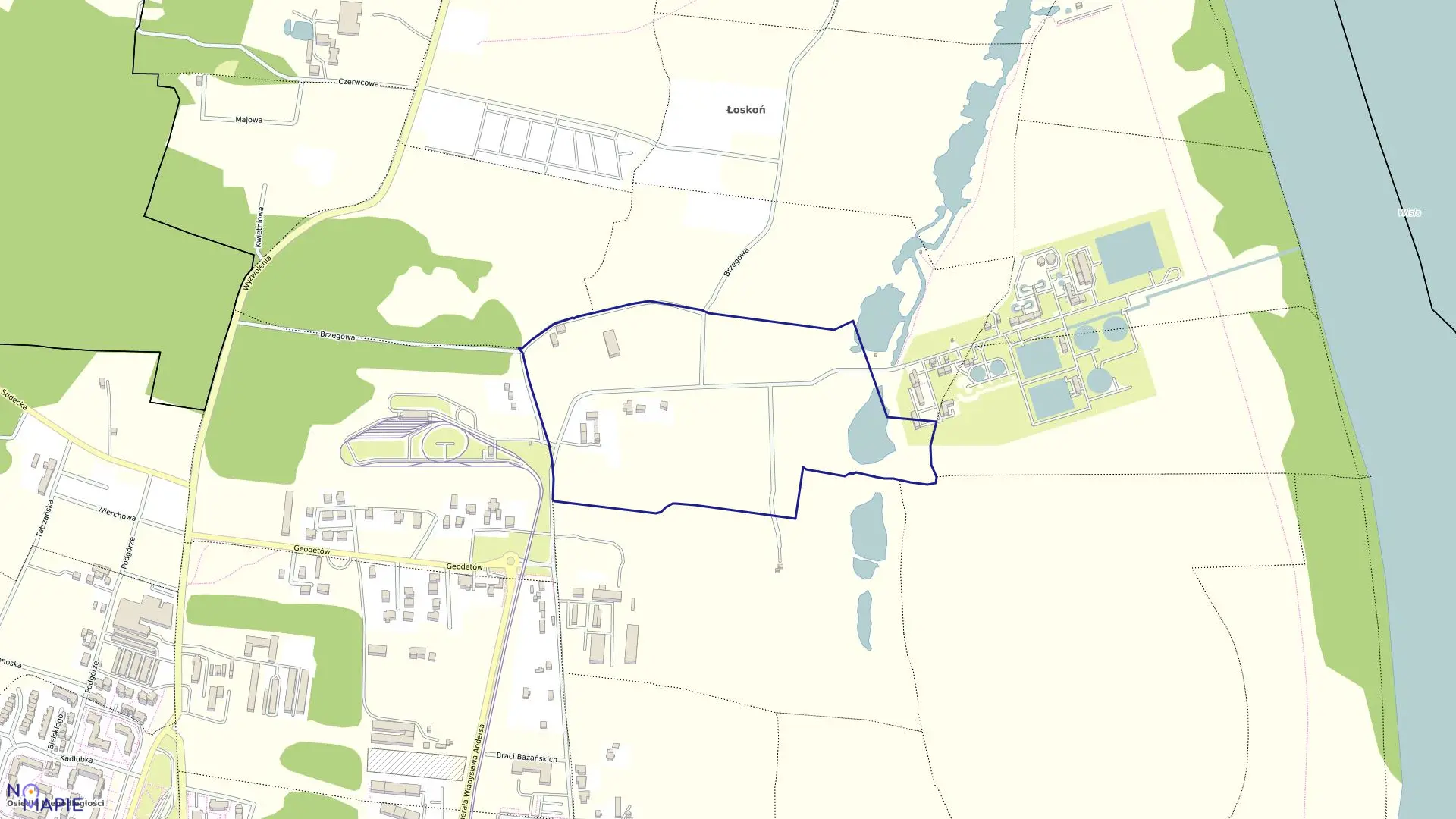 Mapa obrębu 0424 w mieście Bydgoszcz