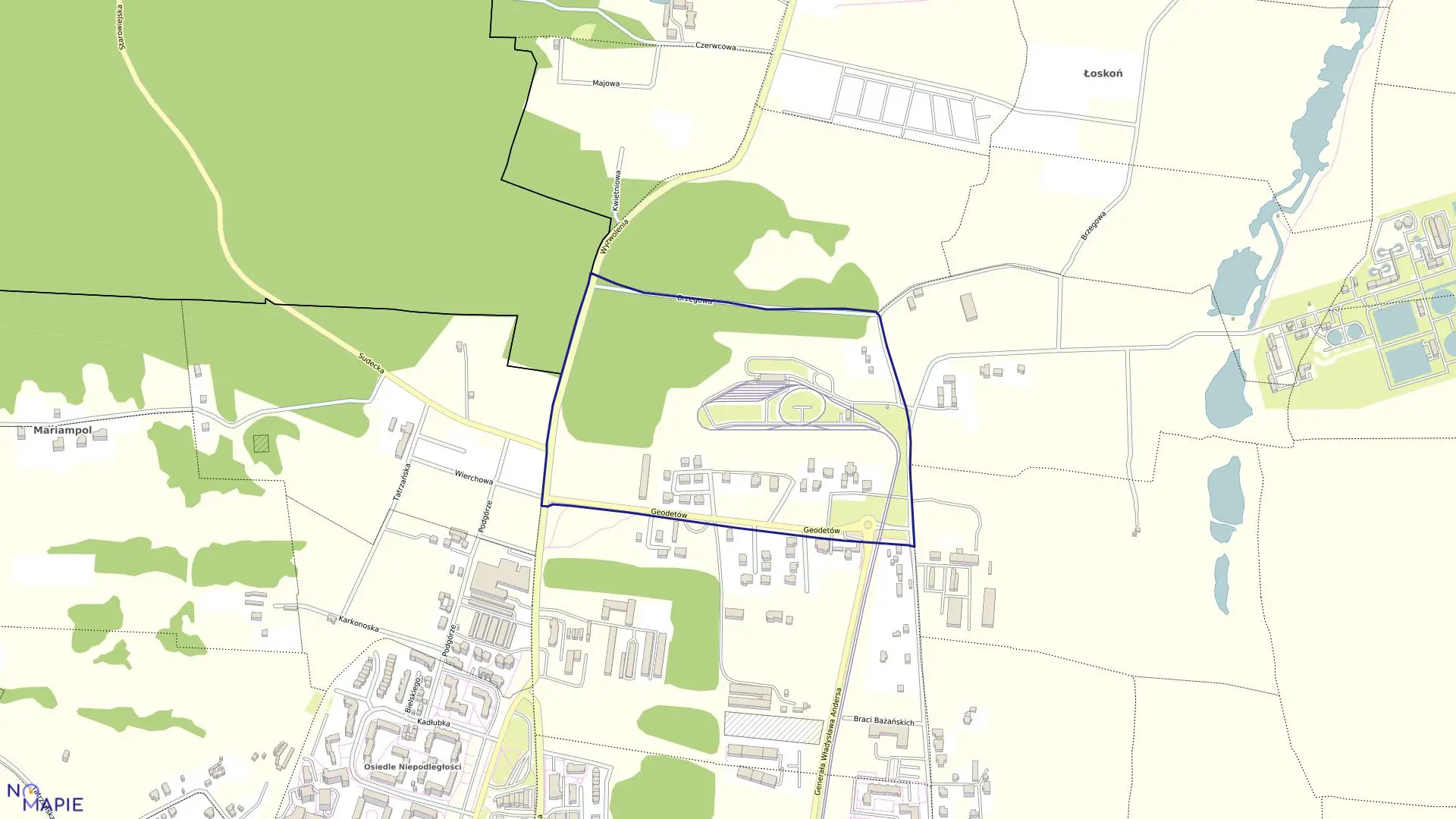 Mapa obrębu 0425 w mieście Bydgoszcz