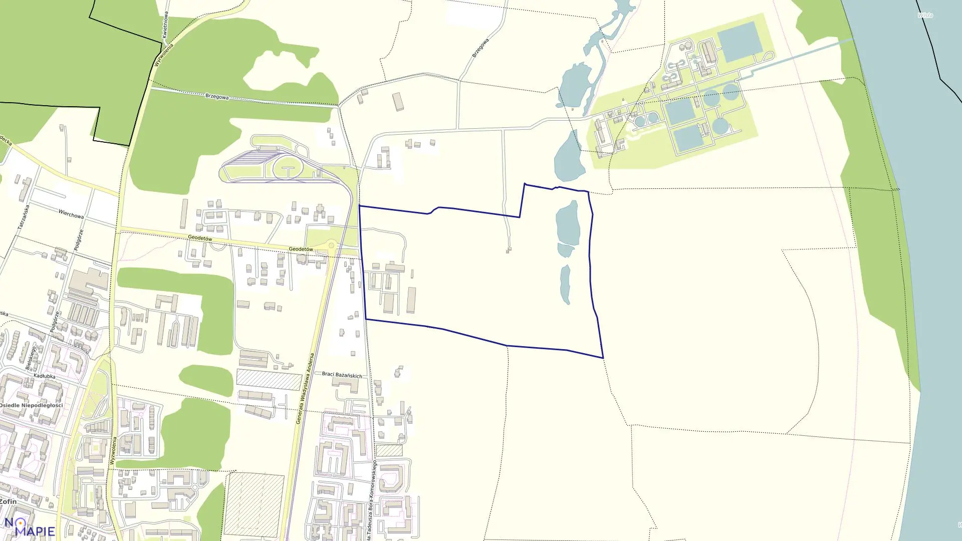 Mapa obrębu 0427 w mieście Bydgoszcz