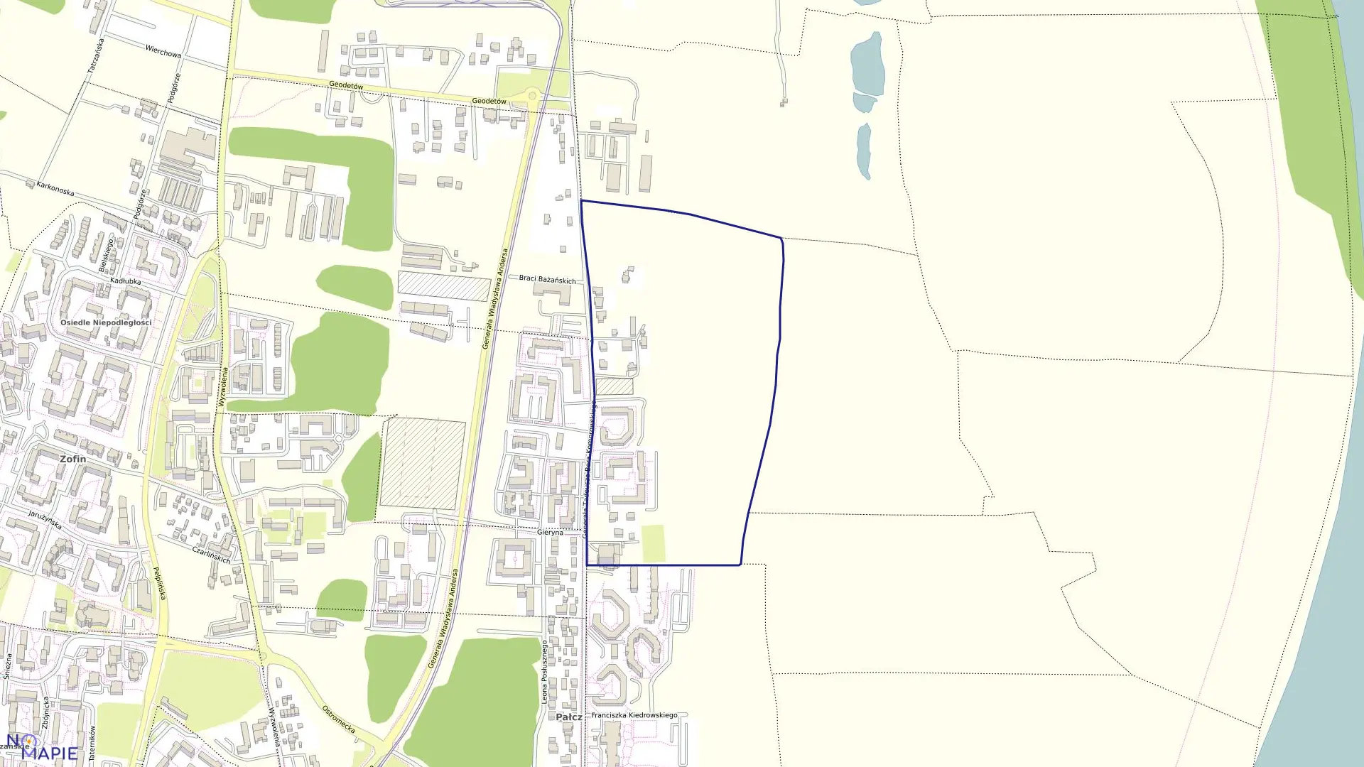 Mapa obrębu 0432 w mieście Bydgoszcz