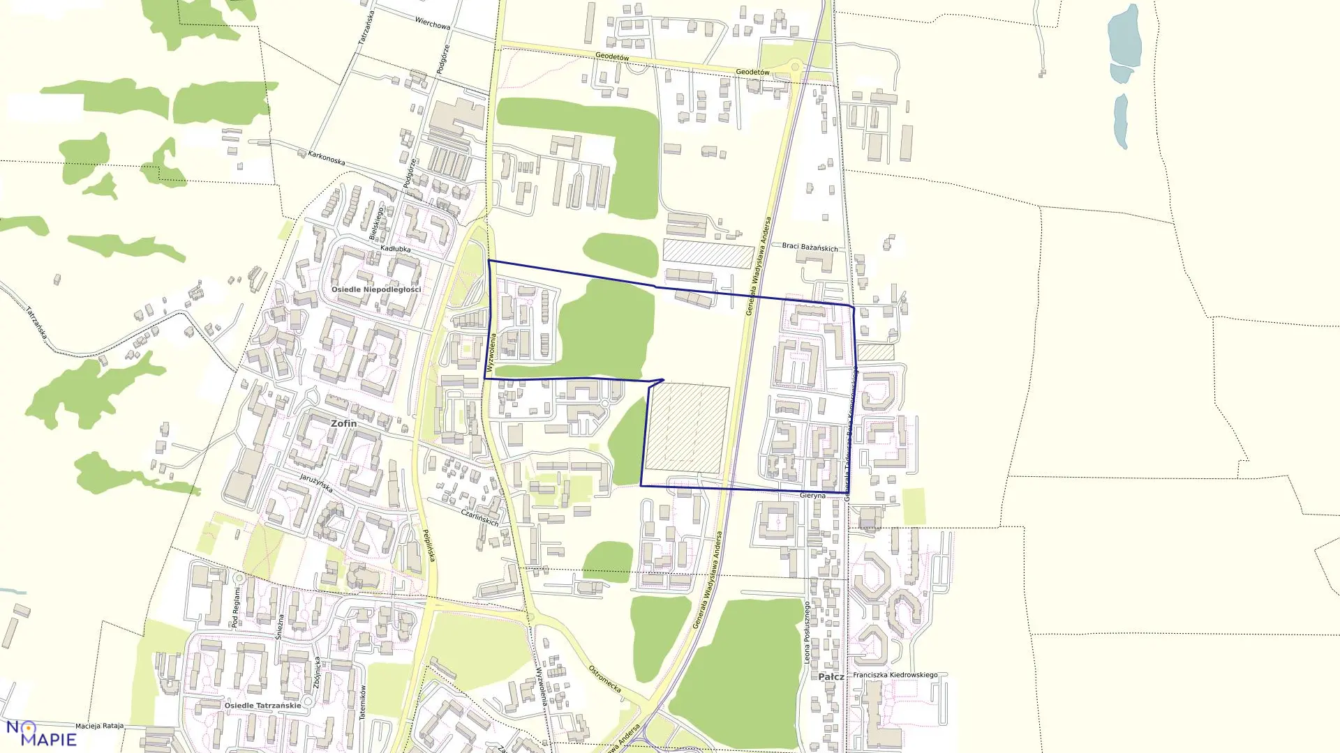 Mapa obrębu 0433 w mieście Bydgoszcz