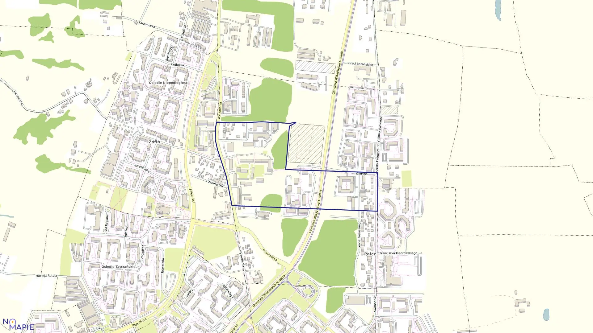 Mapa obrębu 0434 w mieście Bydgoszcz