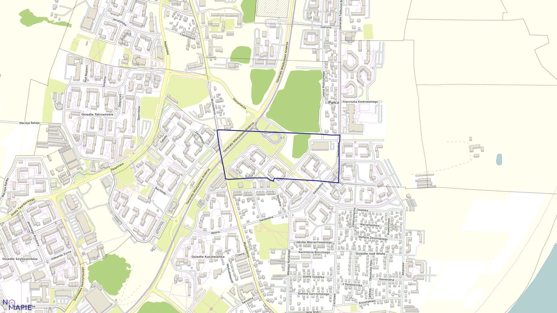 Mapa obrębu 0436 w mieście Bydgoszcz