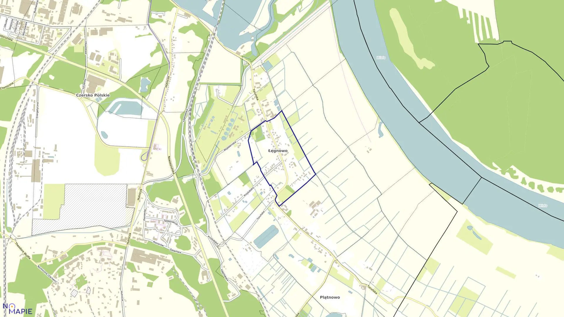 Mapa obrębu 0447 w mieście Bydgoszcz