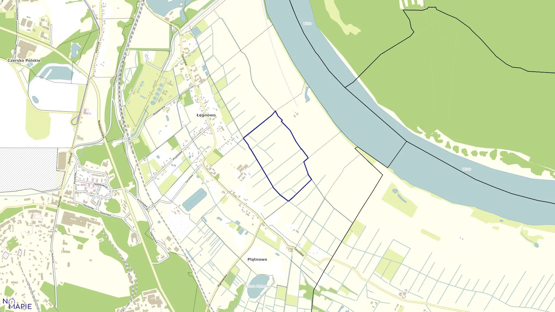 Mapa obrębu 0454 w mieście Bydgoszcz