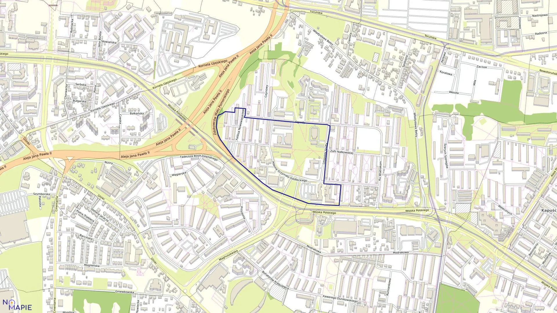 Mapa obrębu 0471 w mieście Bydgoszcz