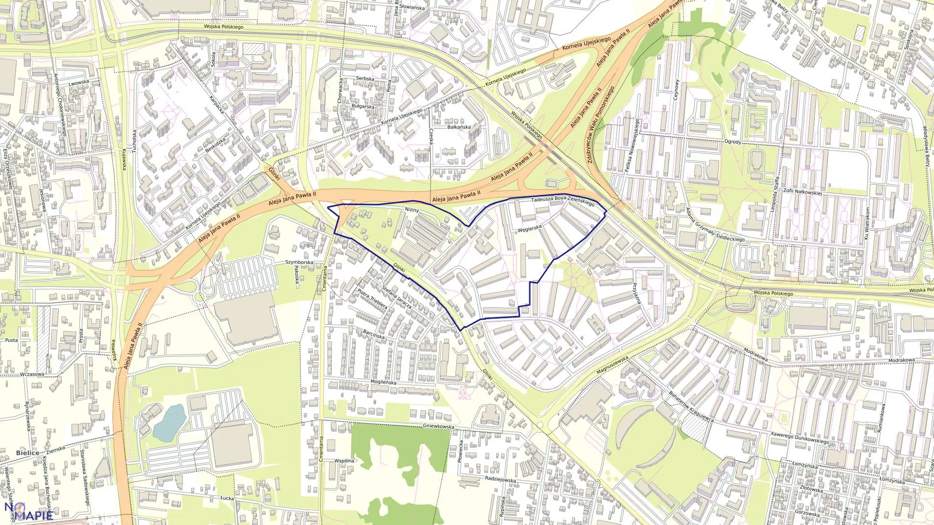 Mapa obrębu 0477 w mieście Bydgoszcz