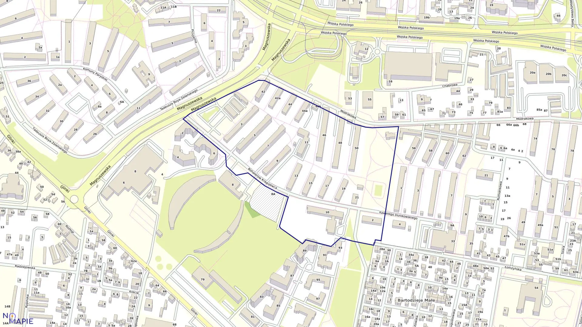 Mapa obrębu 0480 w mieście Bydgoszcz