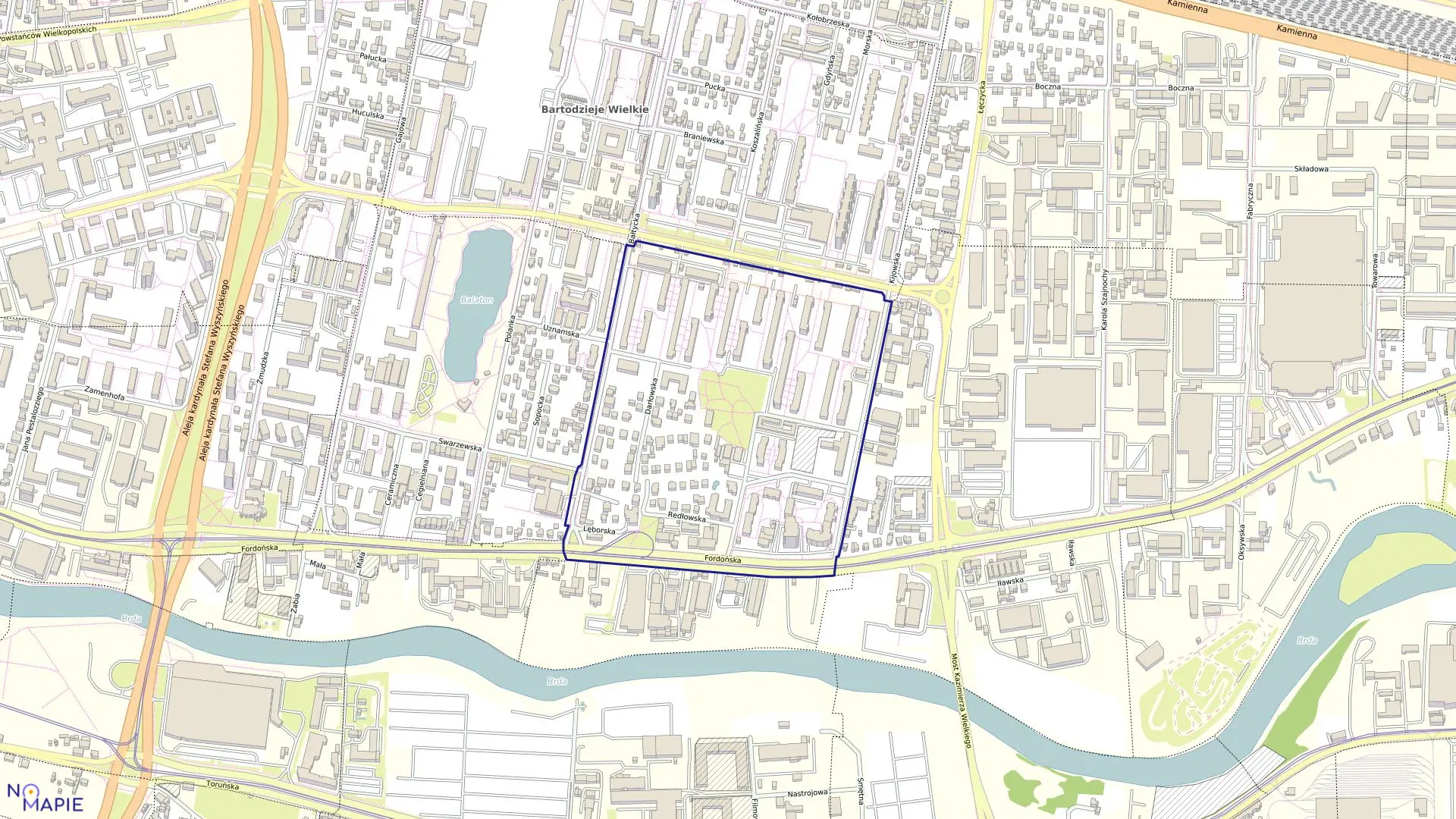 Mapa obrębu 0487 w mieście Bydgoszcz