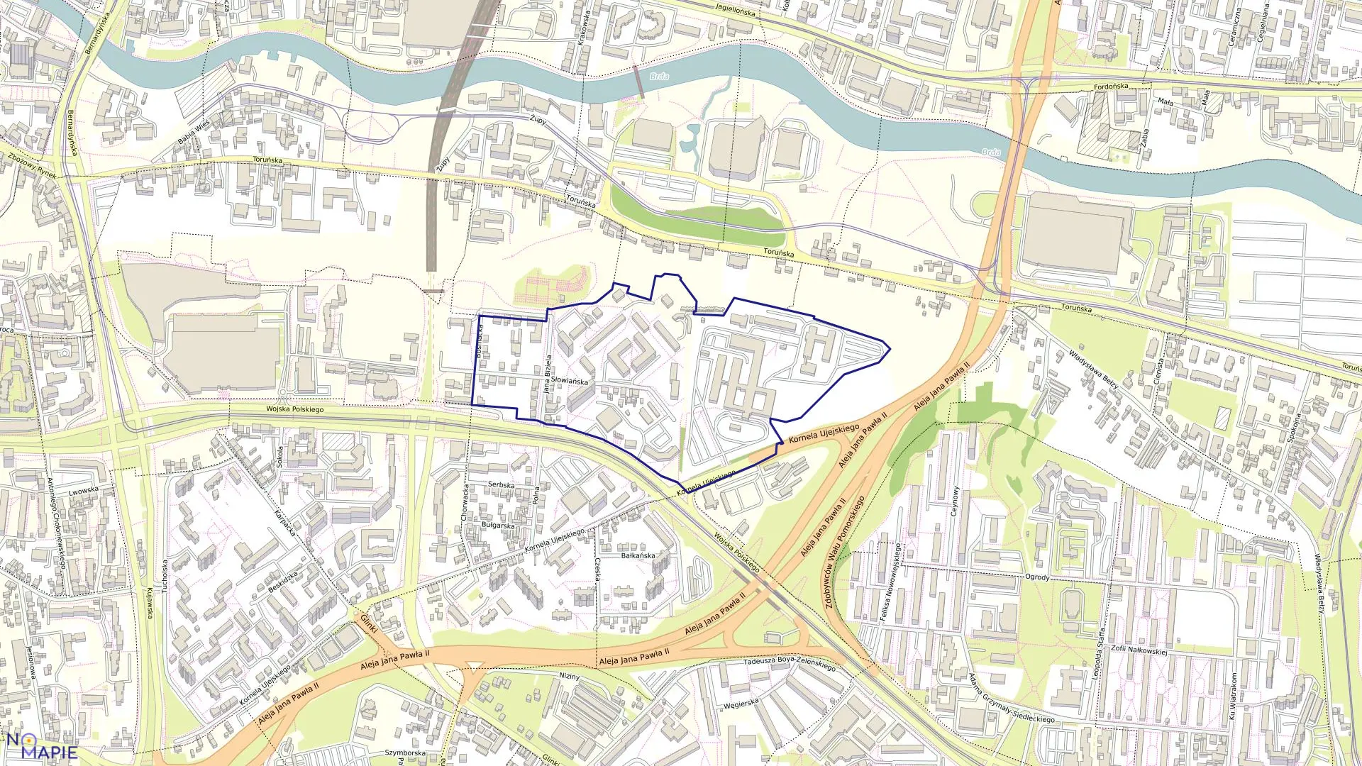 Mapa obrębu 0489 w mieście Bydgoszcz