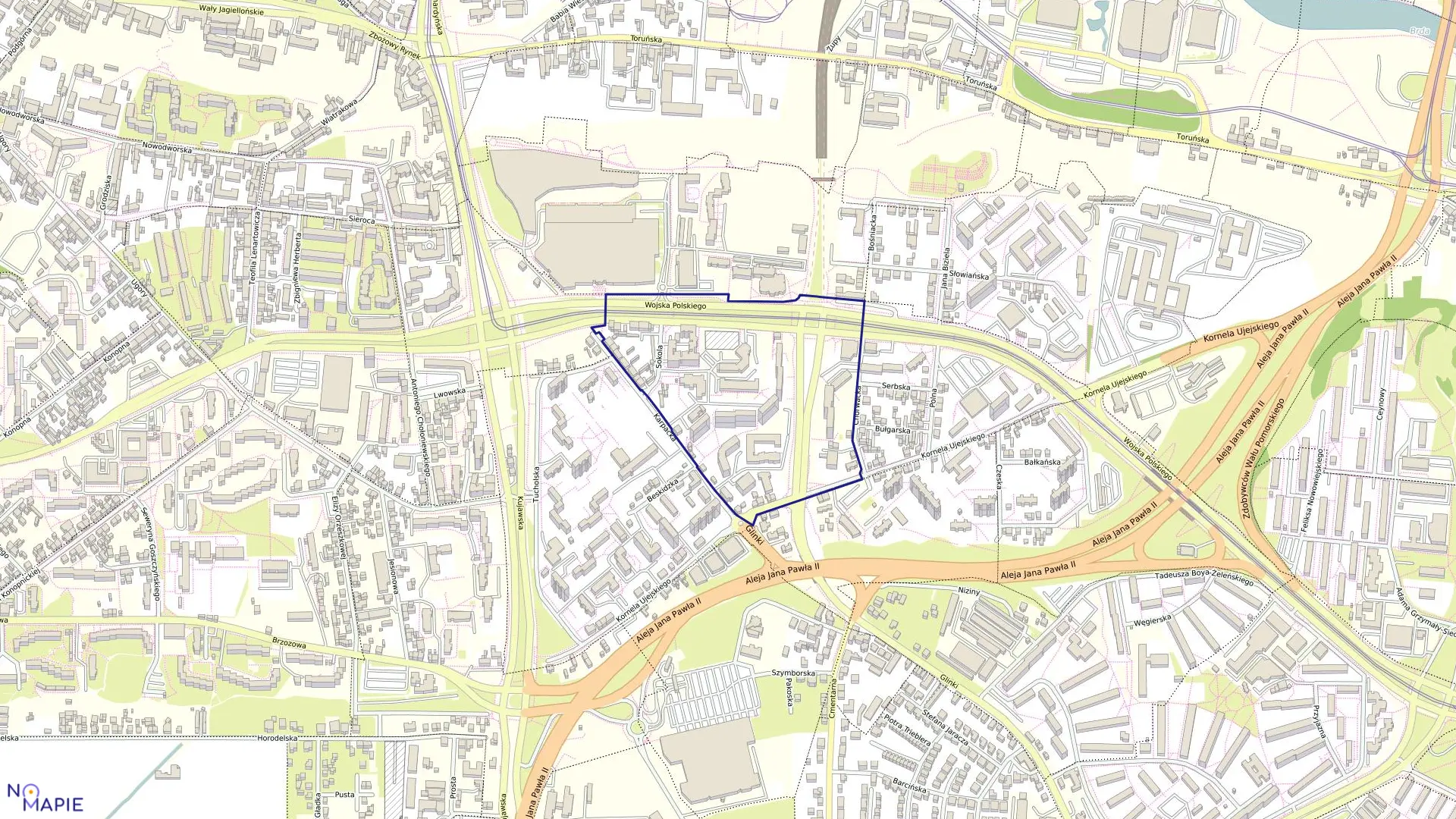 Mapa obrębu 0491 w mieście Bydgoszcz