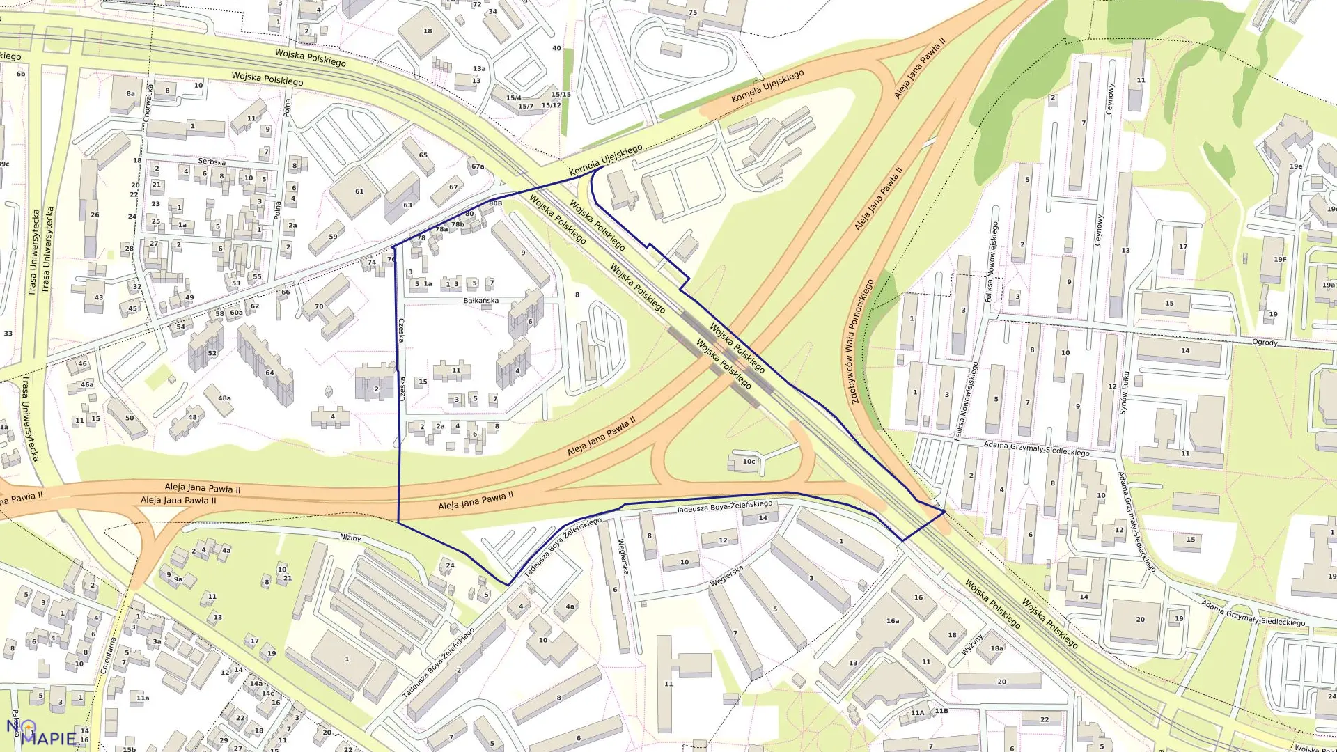 Mapa obrębu 0494 w mieście Bydgoszcz