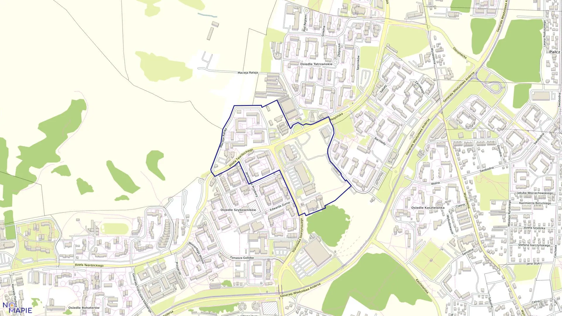 Mapa obrębu 0501 w mieście Bydgoszcz